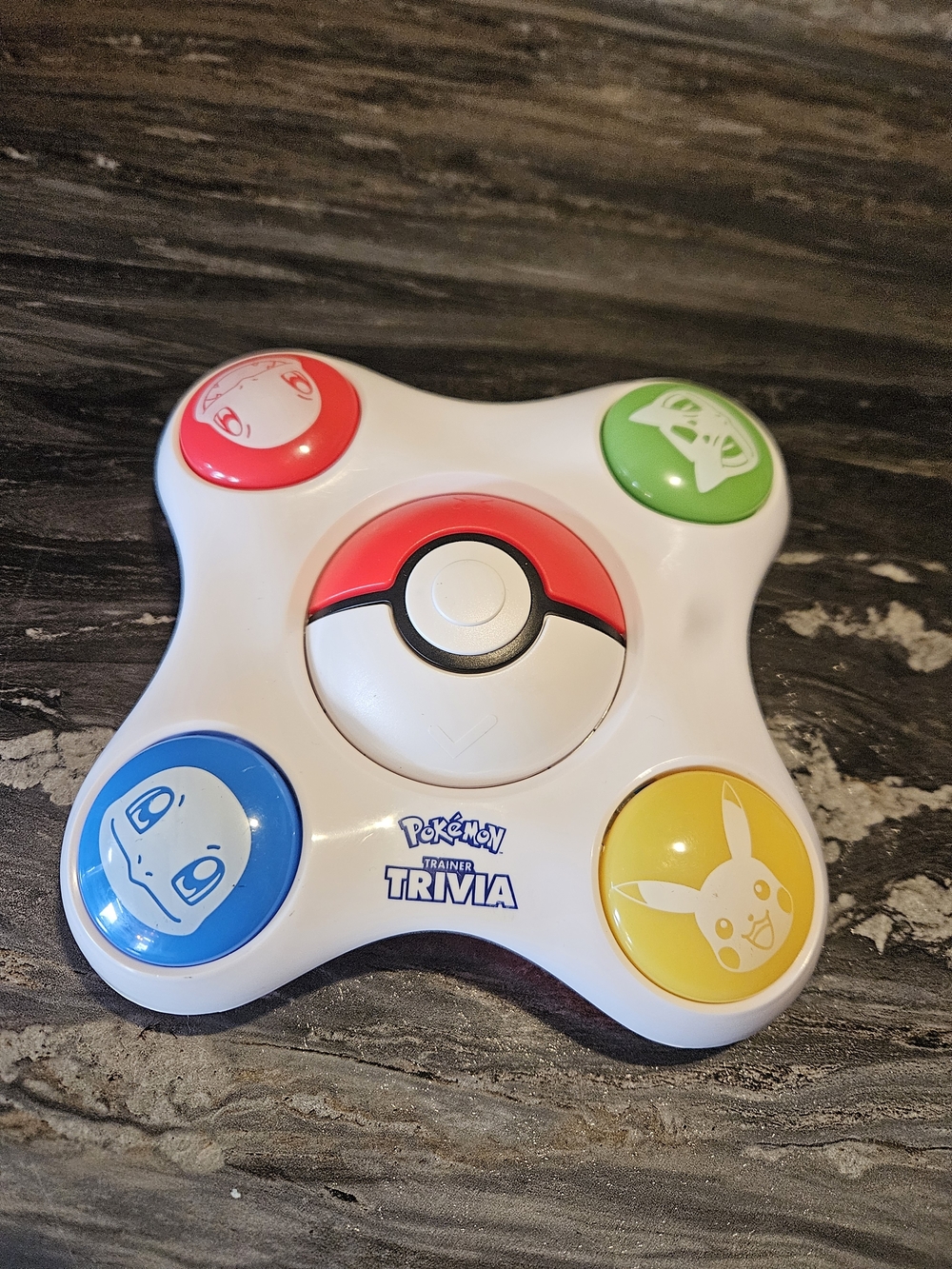Pokémon Trainer Trivia Game Device - White with Red, Blue, Yellow, Green Accents